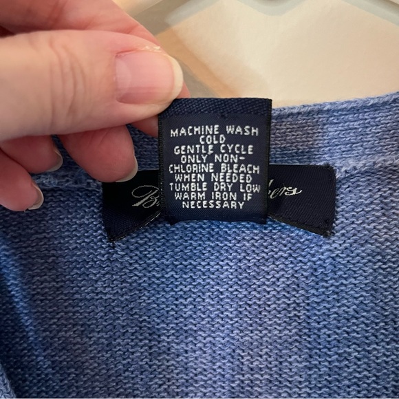 Brooks Brothers Men’s Sweater Blue 100% Pima Cotton Pullover Size Large - Picture 5 of 6